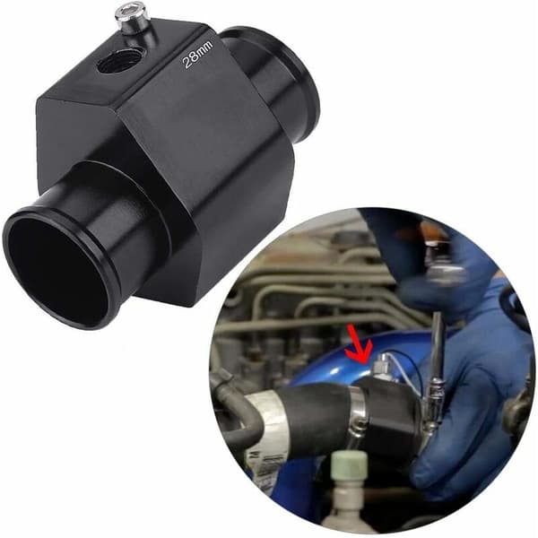 Vanntemperatursensor, bilvanntemperaturslange måleradapter temperaturprobe radiatorledd (28MM)
