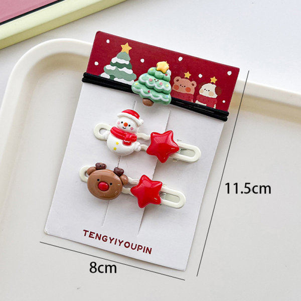 3 kpl/setti jouluhiusneulat hiuspanta naiset tyttö joulupukki S A4 yksi koko A4 one size