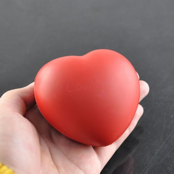 10 st hjärtformade träningsbollar i elastiskt gummi, mjukt skum, röda red 10pcs