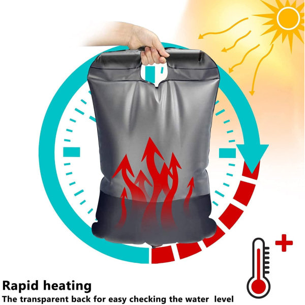 1:a Camping Solarduschväska, 20L Utomhus Bärbar Hopfällbar