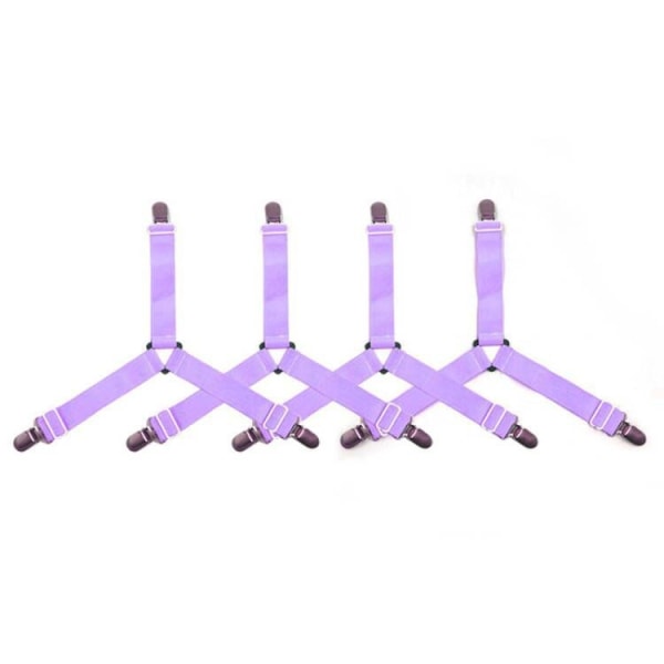 4 st Triangel Sängklädesfästen 3-vägs Justerbara Klämmor Hållare Elastiska Fästen Grepp Suspenderar Passar för Sängkläder, Hållare Sängklädesfästen Pink 4pcs