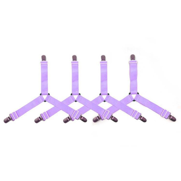 4 st Triangel Sängklädesfästen 3-vägs Justerbara Klämmor Hållare Elastiska Fästen Grepp Suspenderar Passar för Sängkläder, Hållare Sängklädesfästen White 4pcs