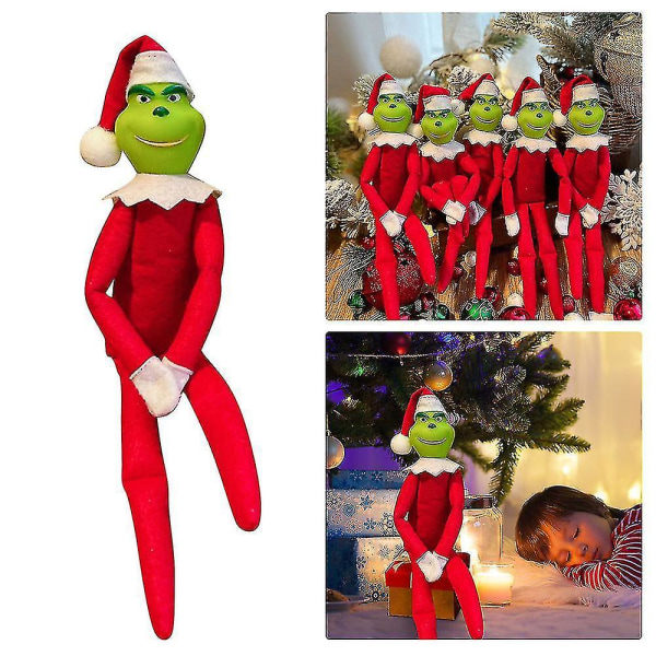 Joulupukki Grinch Plysch Nuken Leikki Joulukoristeet Barnpresenter