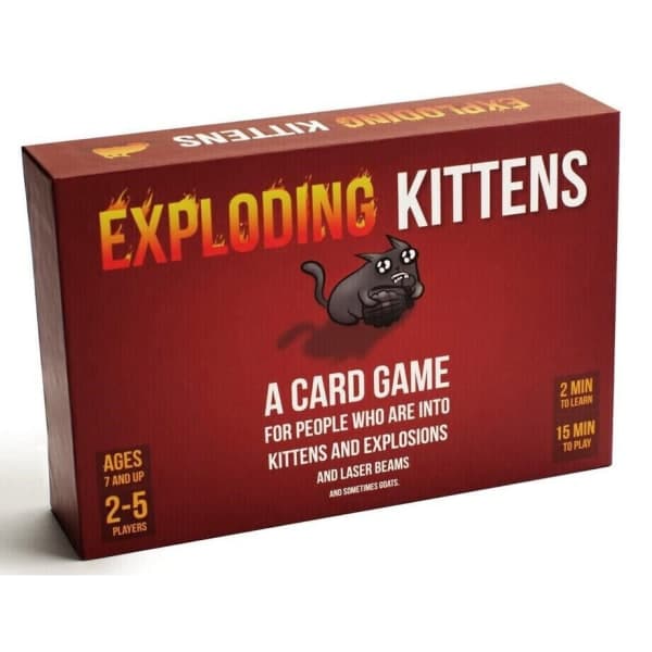 Exploding Kittens -alkuperäinen korttipeli, sopii perheille ja juhliin