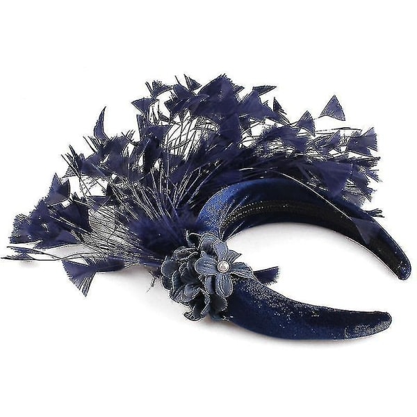 Svart Fjær Hodebånd Fascinator for Kvinner Maskerade Karneval Party