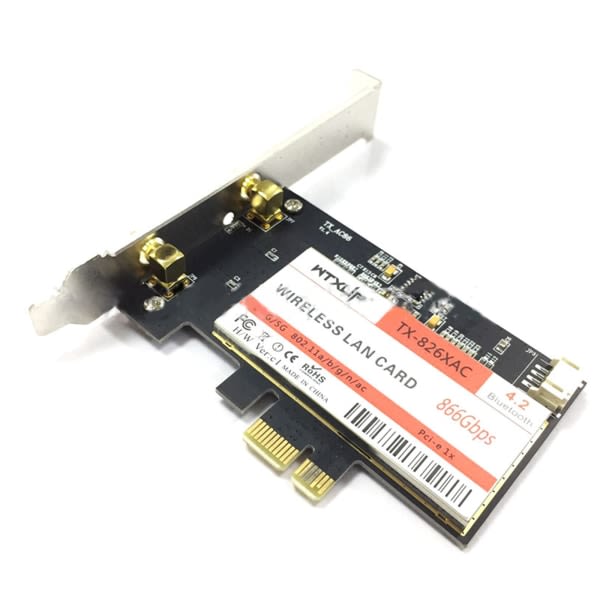 8265 802.11AC 867 Mbps Työpöytä PCi-e Wi-Fi-sovitin PCI Expressille + WiFi-antenni Intelille 8265ac BT 4.2 Tukee MU-MIMO