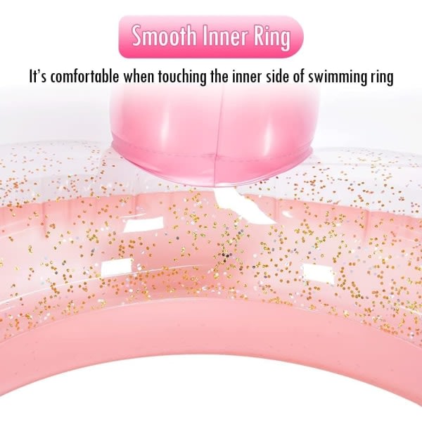 Rosa uppblåsbar, glitter flamingo boj, jätte flamingo vuxen flytande uppblåsbar sommar simring söt leksak för strand pool fest 90cm