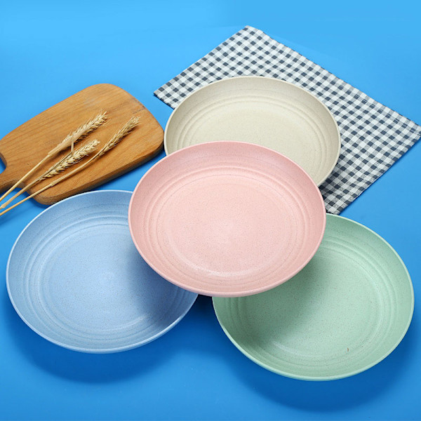 Särkymättömät Lautaset, 4 kpl, Myrkytön Turvallinen Lapsille & Aikuisille, Kevyet Astiat 25cm