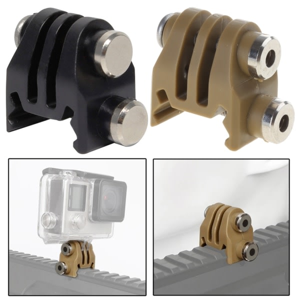 Uppgraderad Actionkamera-skena Fäste Snabbadapter för Picatinny Airsoft Gevär Fäste Adapter för Utomhusutrustning Hållbar Lera Färg