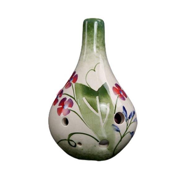 6-huls Ocarina, Alto C, glaseret keramik, smukt design, præsenteret