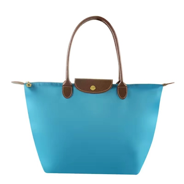 Nye Longchamp Pliage-vesker for kvinner Z X Aqua Blue Aqua Blue Vattenblå L