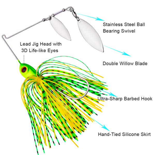 5 stk Fiskedrag Fiskebete 4 stk Fiske Hård Spinner Lure