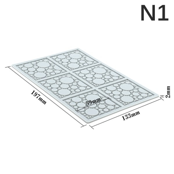 1. firkantet blomstermønster sukker silikoneform form dec N1