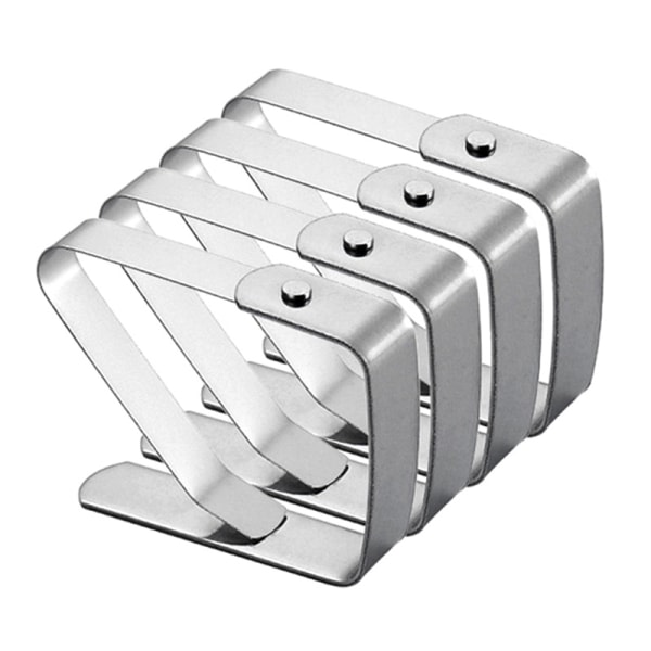 4 stk rustfritt stål Anti-skli duk klemmer 4Pcs one size 4Pcs one size