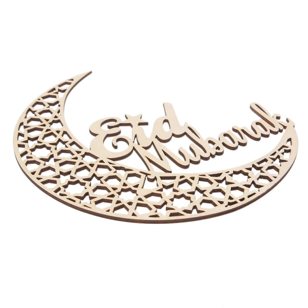 Eid Mubarak Ripustettava puinen koriste Ramadan Puolikuun muotoinen seinäkodin sisustus Käsityöt