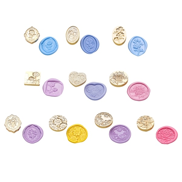 Lily-Blomst voksforseglingsstempel Blomst voksforseglingsstempelhode for invitasjonskort null - H