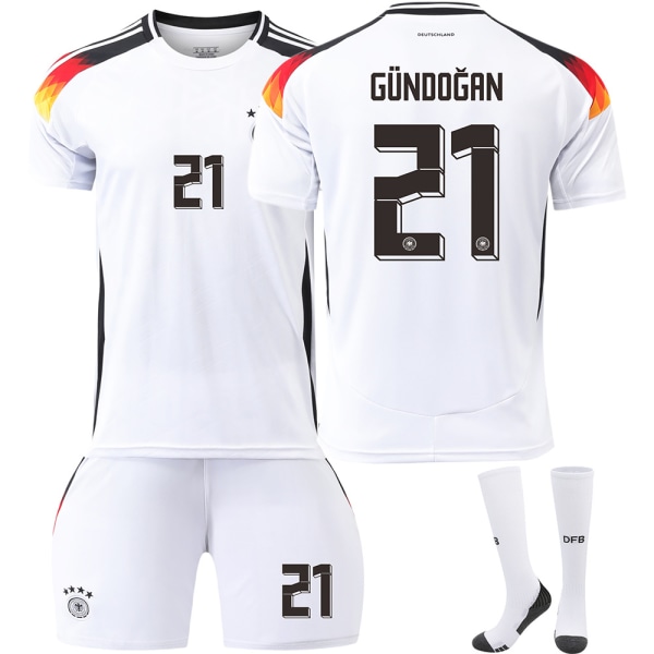 Tyskland Hjemme EM 2024 Drakt Fotballdrakt Barn Menn Kit Nr.6 Kimmich With socks 16