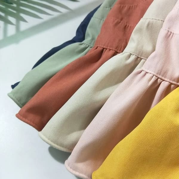 Dobbeltsidet foldbar hat Mode bomuld Stor skygge Tom cap pink