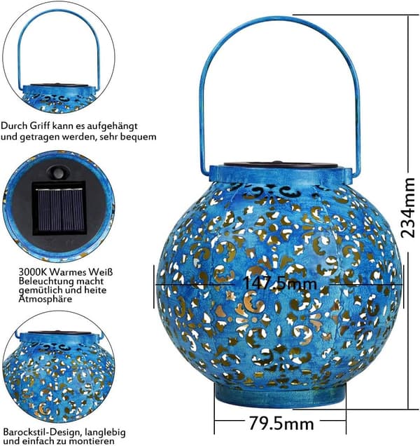 Solcellelamper for utendørsbruk | LED Solar Lantern Dekorativ Sol