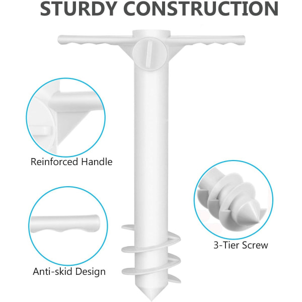 1. hvid ABS-plast Jordplugg paraplyindsats strand