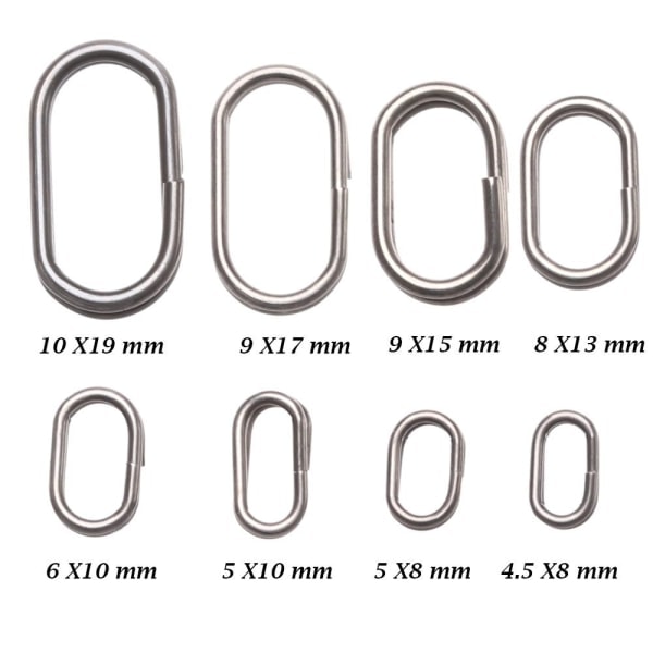 Fiskehängande Snap Barrel Swivel Oval Split Rings 8 X13 MM