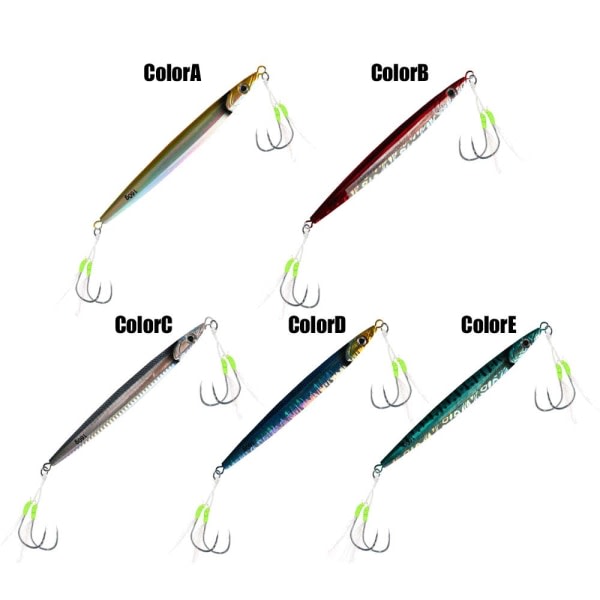 Metal Jig Bait med krog Jig Bait COLOR B COLOR B Farve B