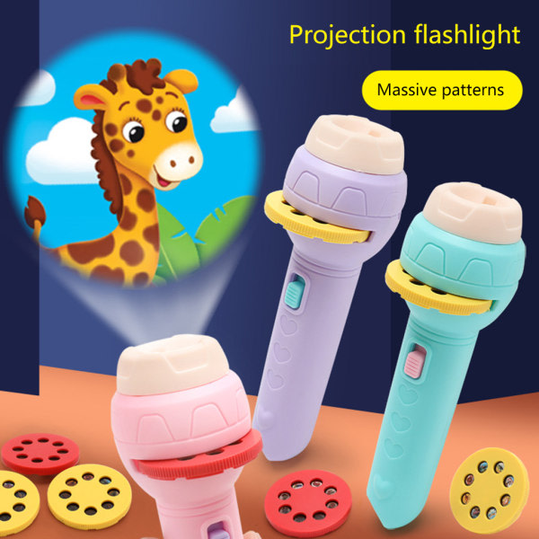 Inch ficklampa för barn Ficklampa Projektionsleksak Tecknad Hand Shadow Toy Finmotorik träning för barn Concentrate Green - 32