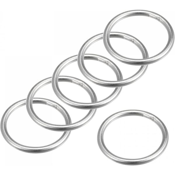Sveiset Ring Rustfritt Stål 304 Rund 25mm ID 3mm Tykk 6 stk