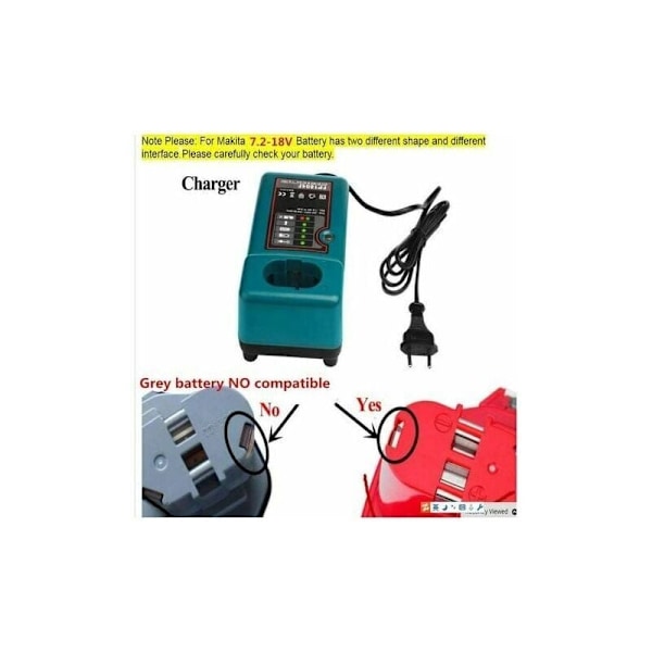 NI-CD & NI-MH Batterioplader til Makita Oplader DC18RA, DC18SE, DC1414 Batteri 7.2V-18V Udskiftningsværktøjsbatterioplader LaiPuDuo