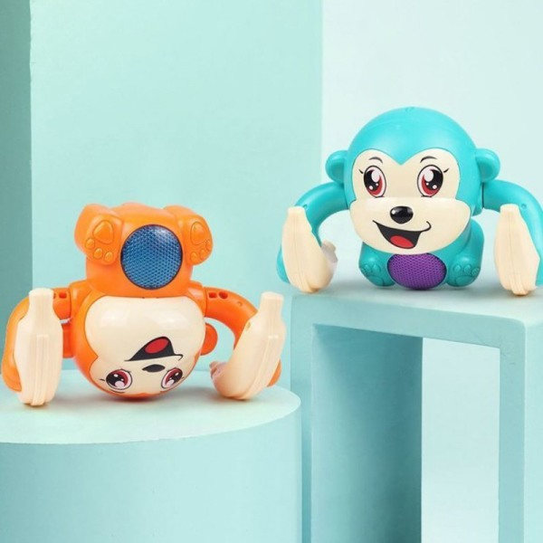 Elektrisk Tumbling Monkey Ljus Musik Pussel Ljudtips A2 för Baby