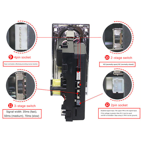 1 st 616 Multi Coin Slot Acceptor Elektronisk Roll Down Coin Acce