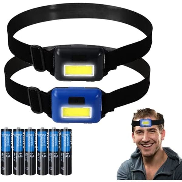 2-pakkauksen LED-otsalamppu taskulamppu aikuisille ja lapsille 11oz31g Cob Flood Light Ultra kirkas otsalamppu