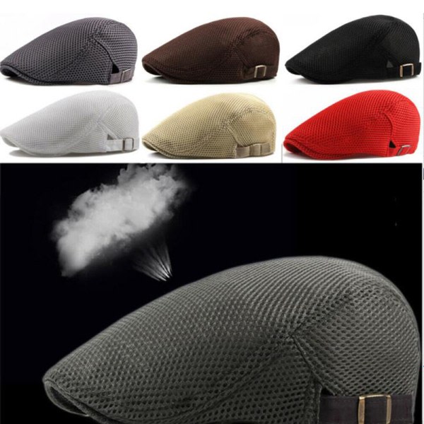 1st Mäns Casual Hat Basker Kepsar Cabbie Flat Cap Andas Mes Brown