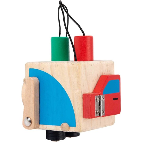 Aktivitetsbord i trä, Upptagen Block Toy Cube Childhood Interactive