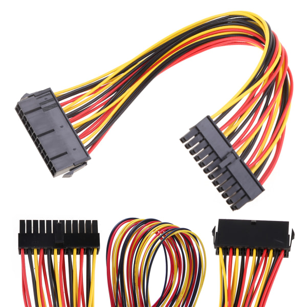 24-pin ATX hann til hun strømkabelforlengelse intern PC PSU TW strømkabel 30cm 1 stk