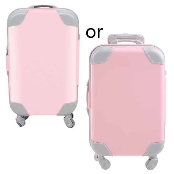 Mini Trolley Falske Dukker Rejsetaske Emballage til etui Øjenvipper Emballageæske Simulering Bagageopbevaringsboks Pink
