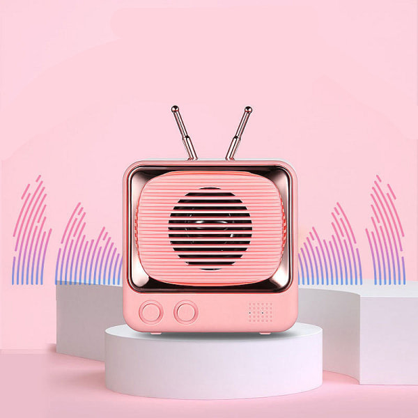Söt mini bärbar Bluetooth högtalare (rosa)