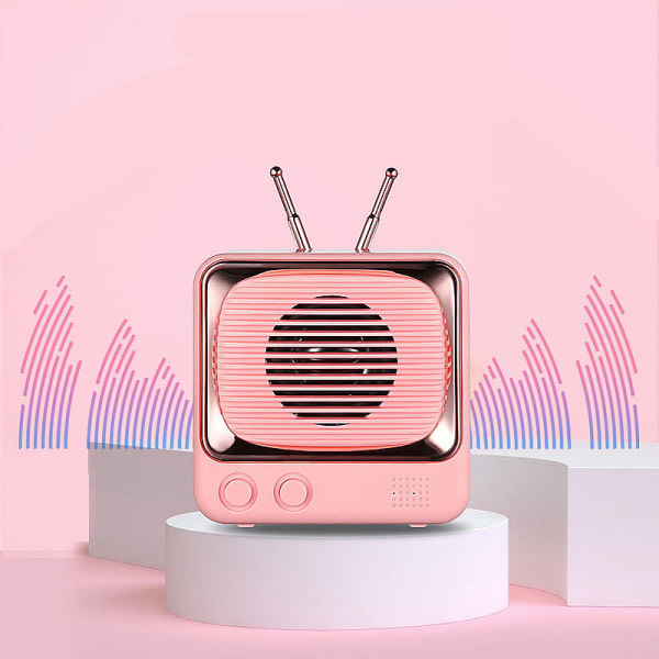 Söt mini bärbar Bluetooth-högtalare (rosa)