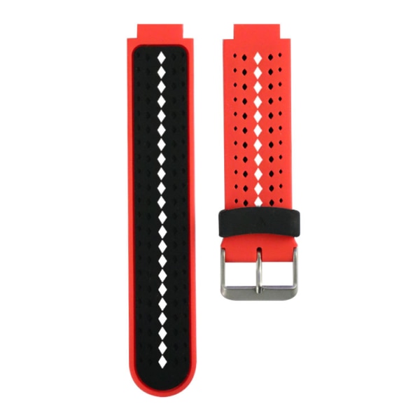 To-farget silikonrem for Garmin Forerunner 220 230 235 630 620 735 Red&Black