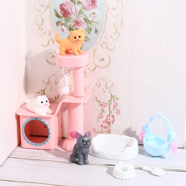 Docka Pet Cat Accessories Dockhus möbler e leksaker för Barbies Slumpmässig färg onesize Random color onesize