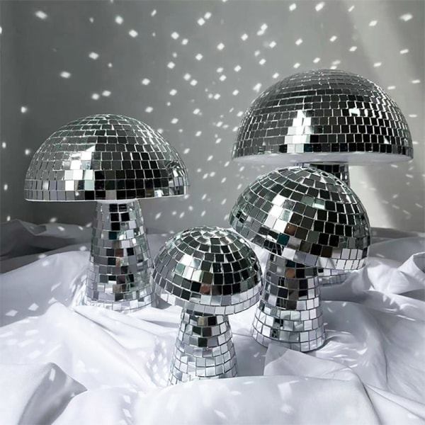 Svamp Discokula Spegel Reflekterande Boll för Bröllopsfest Silver 6 Tum