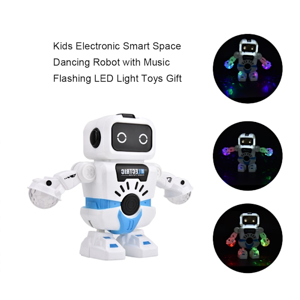 Elektronisk smart romdansende robot med musikk blinkende LED-lys gående leker gave til barn