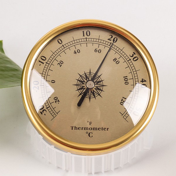 Väggmonterad Termometer Hygrometer Barometer Inomhus Hushålls Termometer för Hem Vägg Rum Inkubator för Tank Guld - 1