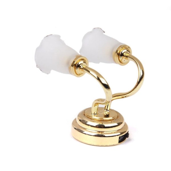 1:12 Minihus Miniature LED-lys Dobbelthoved Væglampe