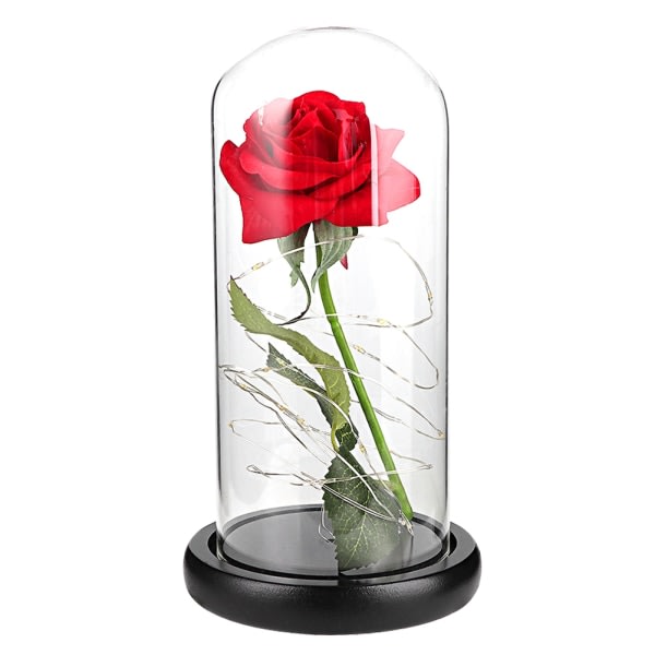 20 LED Rose Flower Nattlampa med cover