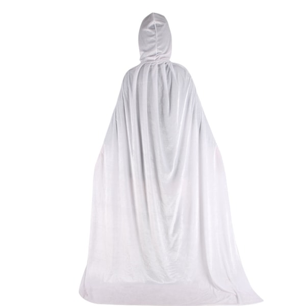 Unisex huppu, jossa pitkä samettiviitta Täyspitkä puku, valkoinen, 110 cm 110 cm
