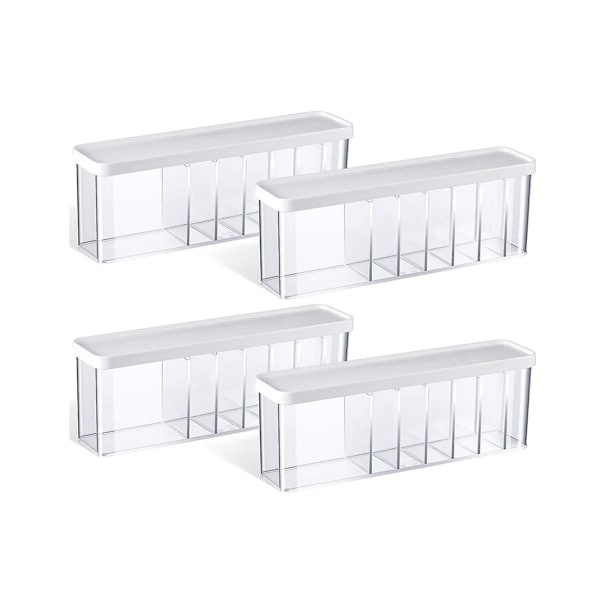 1. Laddsladd Organizer Box Förvaringslåda med 7 fack Klar Plast Kabel Sladd Förvaring O