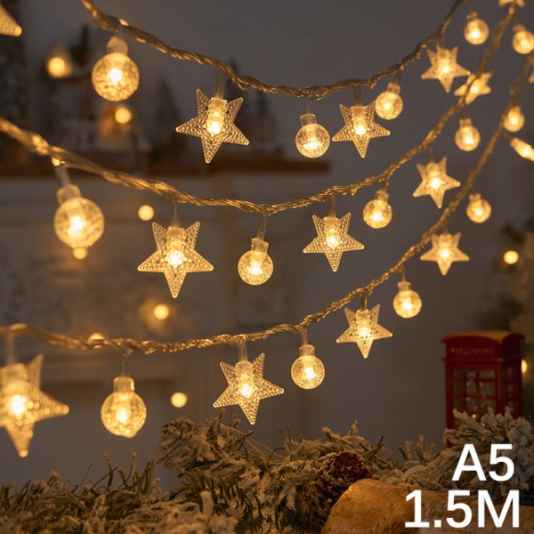 Julgran Snowflake LED String Lights Banner Jul Des A5 one size A5 one size