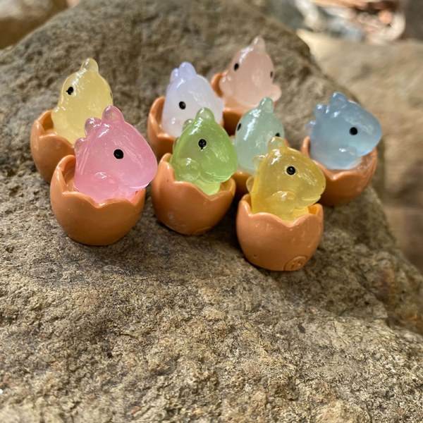 8 stk Mini Cartoon lysende pyntegjenstander i Resin til bilinnredning - Tilfeldig farge 8 stk Random Color 8Pcs