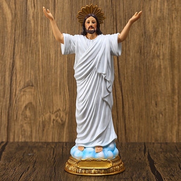 8,86 tum lång Jesusstaty Helig återfödelse Figur Hartsskulptur Kristen religiös gåva Påsk Hemskapelldekoration